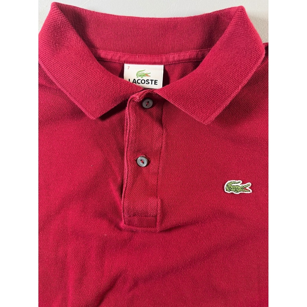 Lacoste Polo Shirt Mens 7‎ XXL Red Short Sleeve Pique Cotton Classic Fit Logo